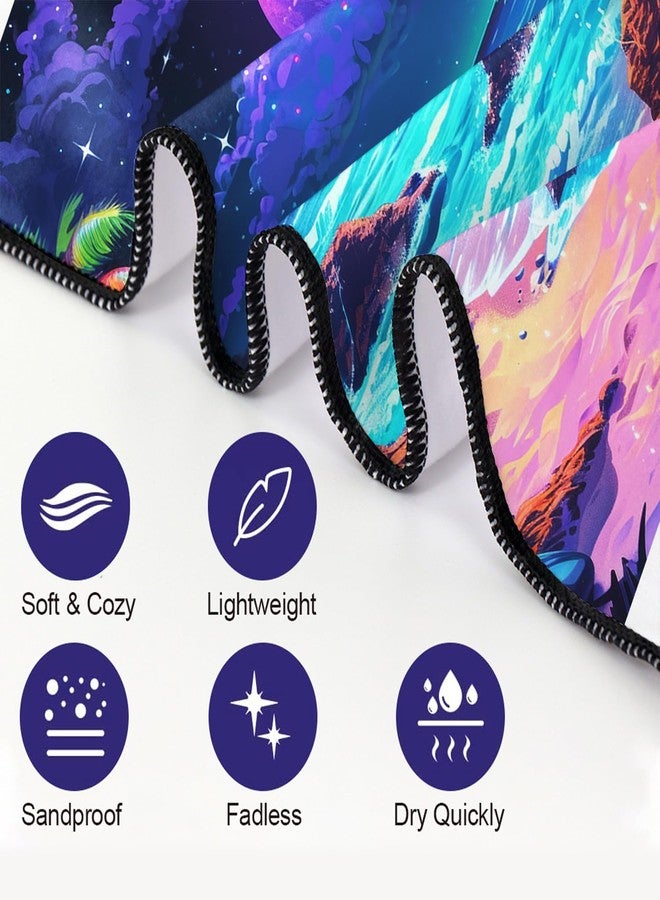 OHTMTHO Seaside Palm Trees Beach Towel Oversized 36"x72" Quick Dry Microfiber Towels Pool Accessories Cruise Essentials Vacation Gifts Summer Must Haves for Swimming Camping Travel - Image 3